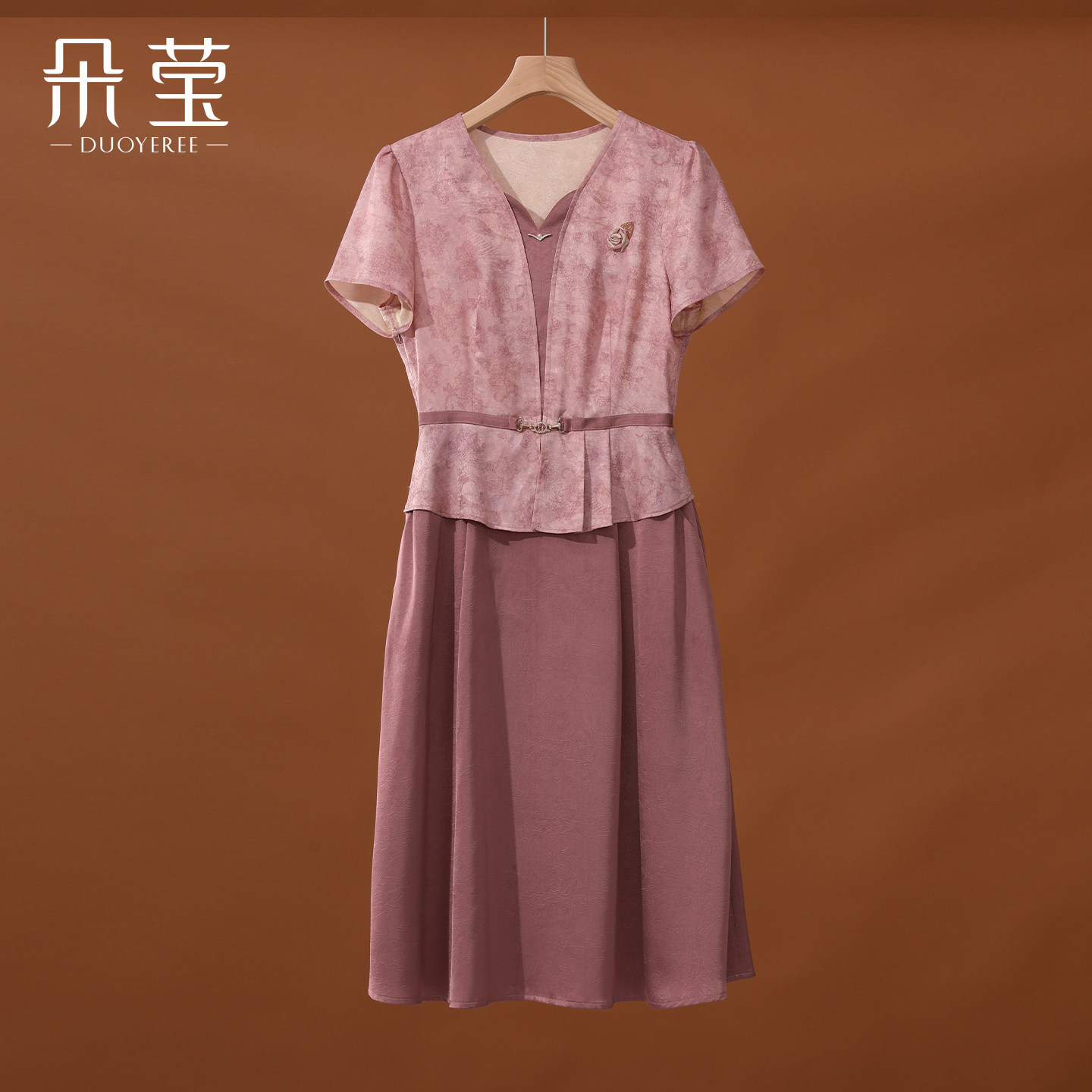 朵莹中年妈妈夏装洋气连衣裙新款