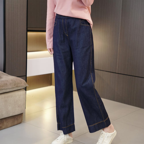 闭眼入松紧腰百搭巨显瘦直筒裤