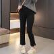 新款 裤 高腰裤 直筒裤 秋季 200斤高弹力百搭显瘦修身 口开叉大码 100