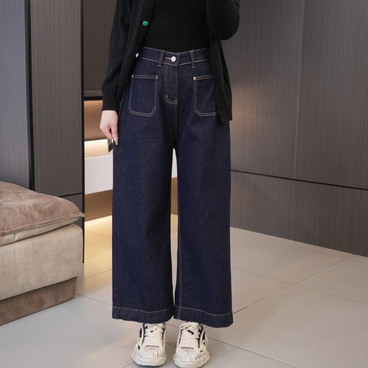 大码高腰显瘦阔腿九分裤闭眼入