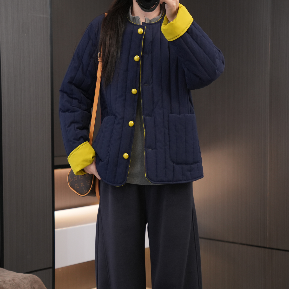 冬季必入加厚保暖撞色百搭棉服