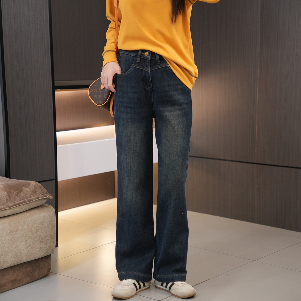 闭眼入加绒加厚保暖亲肤直筒裤