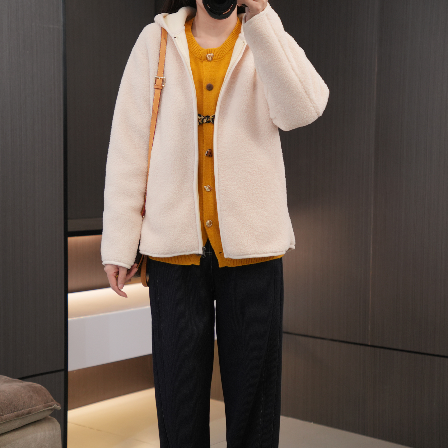 冬季必入百搭保暖颗粒绒连帽外套