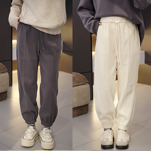 宽松显瘦哈伦裤 200斤雪尼尔加绒运动裤 胖mm束脚靴裤 秋冬新款 大码