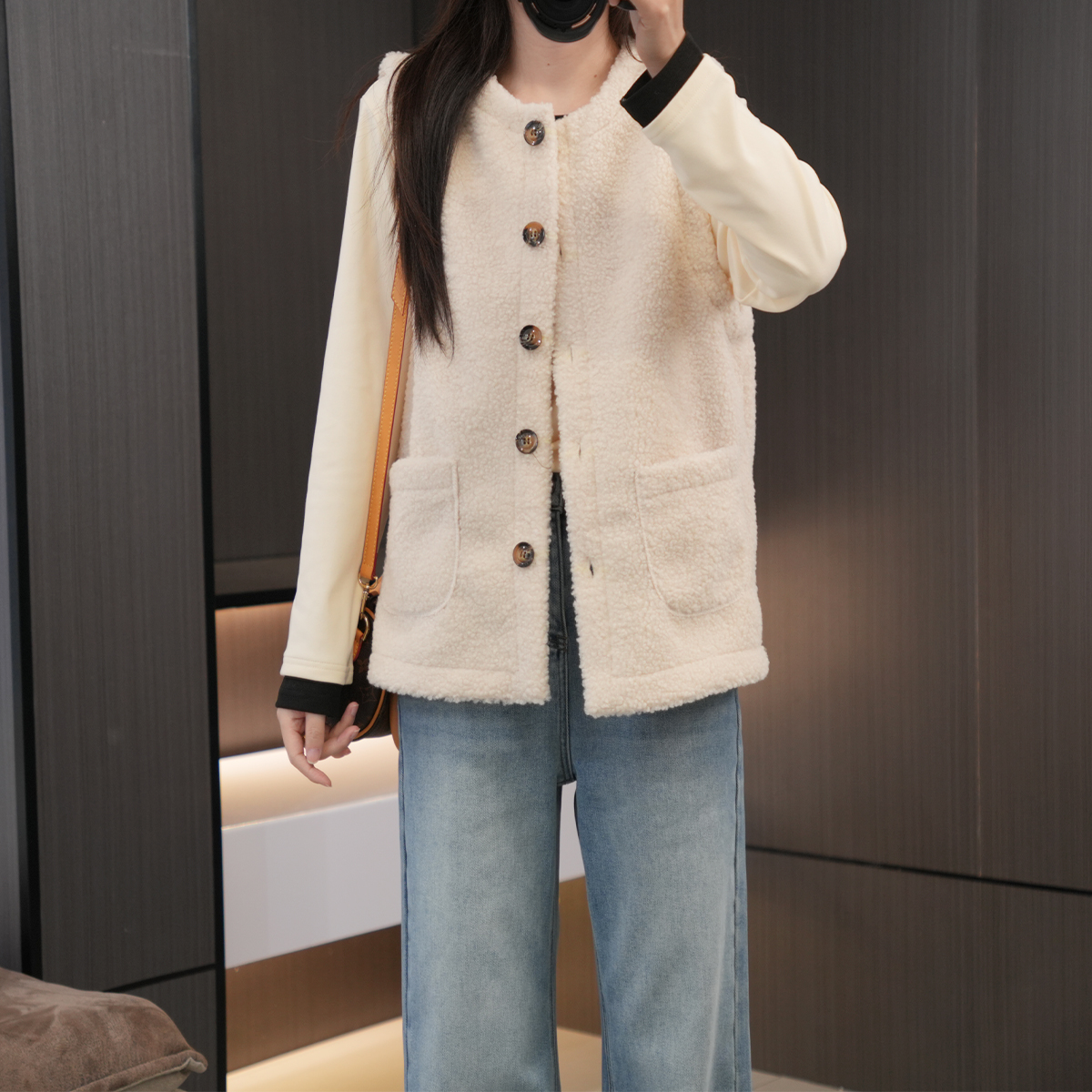 冬季必入加厚皮毛一体颗粒绒马甲