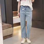 200斤高弹力经典 简约大码 九分烟管裤 120 春夏高腰双扣百搭法棍裤