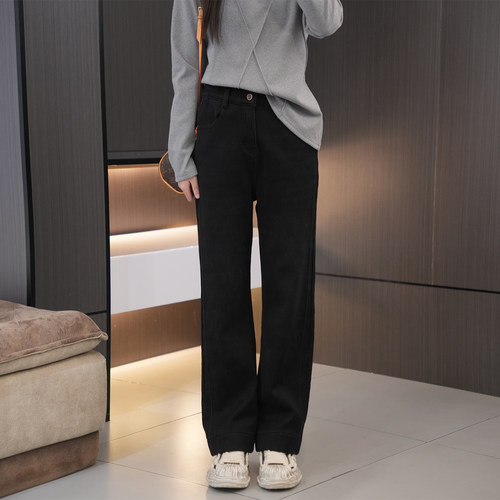 闭眼入加绒加厚高腰显瘦直筒裤