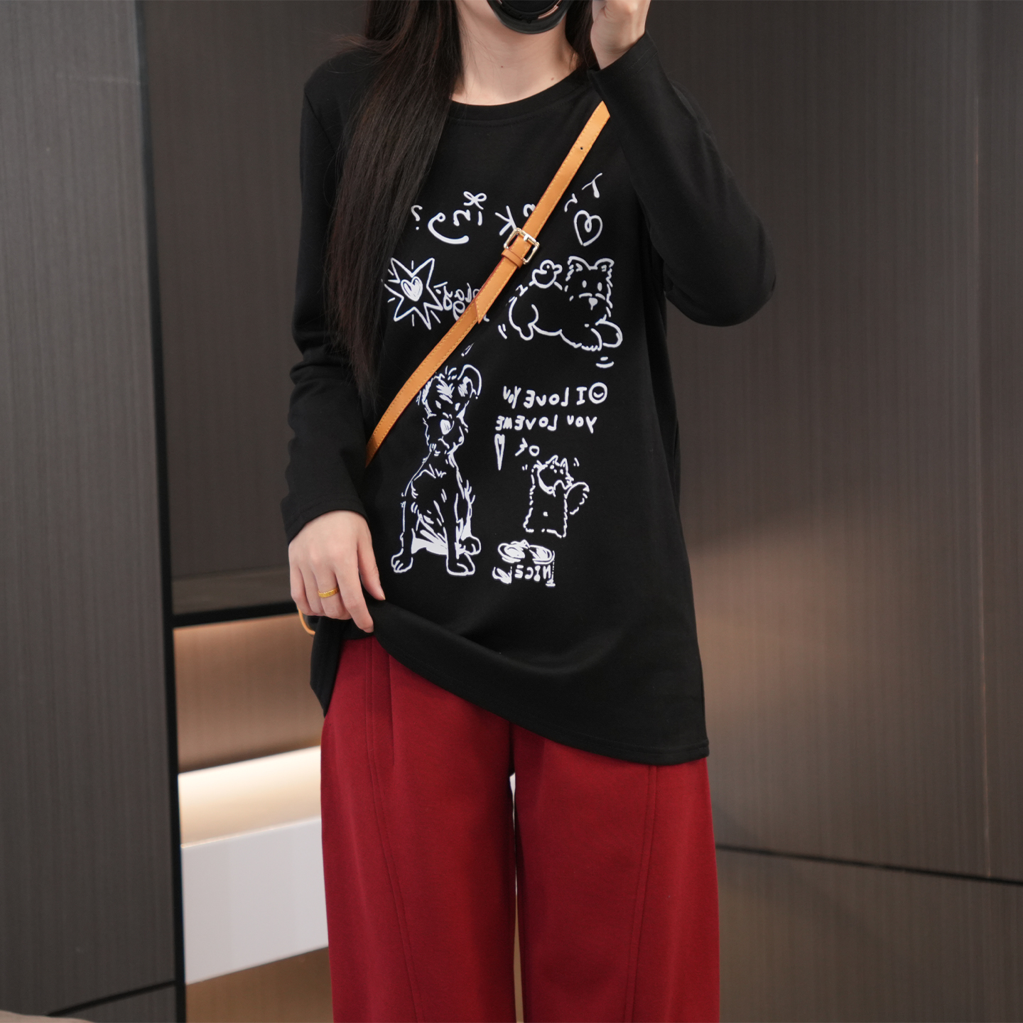 早春必入新款加厚卡通印花打底衫