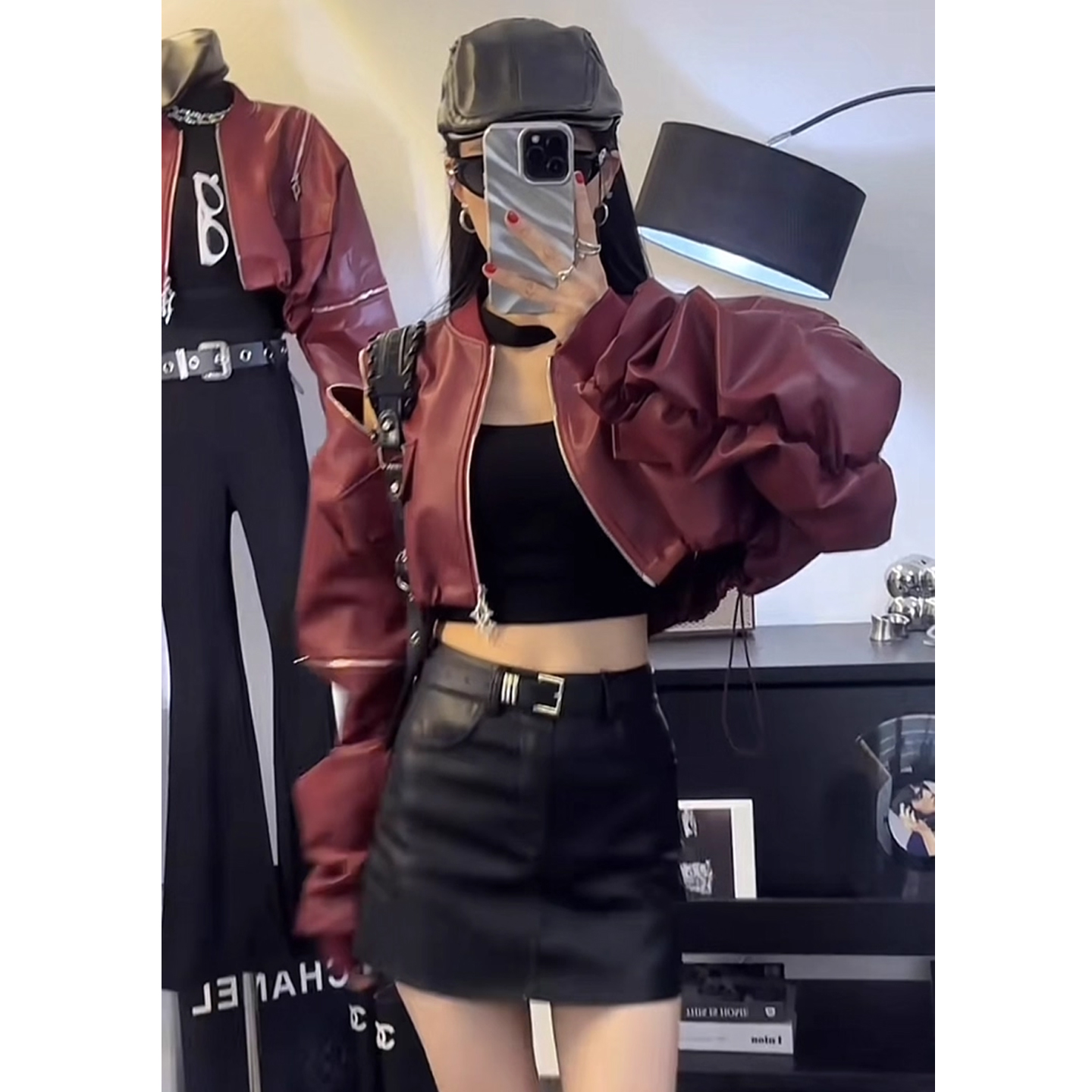 外套女秋季新款酷飒风短款皮夹克