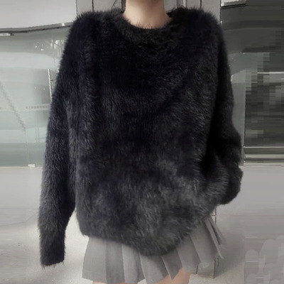 套头慵懒长袖针织外套软糯毛衣