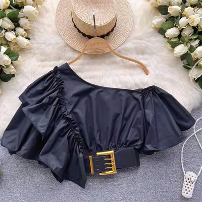 设计感小众衬衫短袖直筒型套头