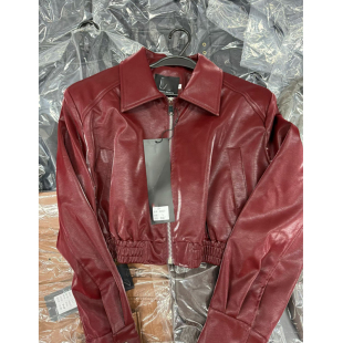 复古港风小个子爆款 拉链美式 皮衣外套女 红色夹克短款 2026春春新款