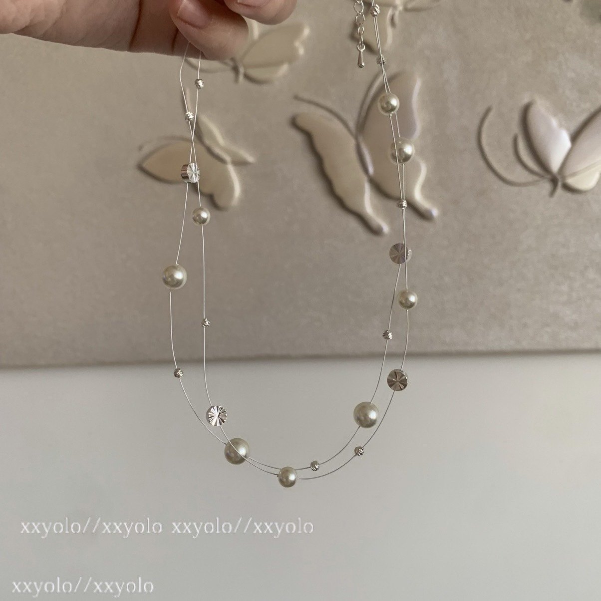xxyolo/满天星 珍珠双层设计感简约气质轻奢小众高级感项链
