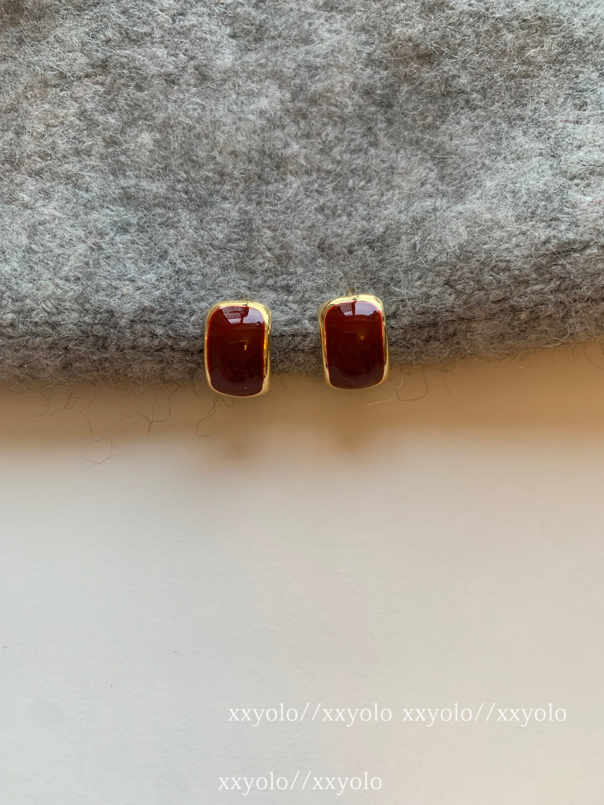 xxyolo韩风女车厘子红耳环