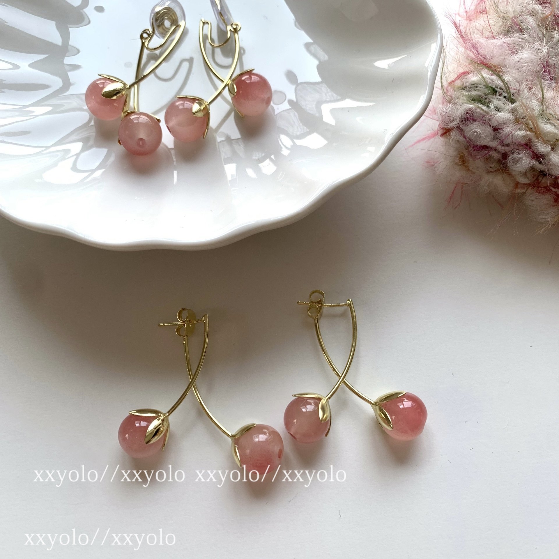 xxyolo韩风女小桃子耳环