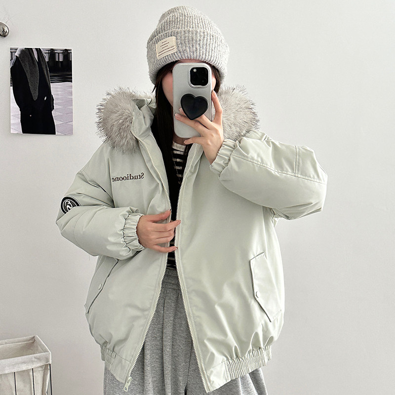 今年很火的新款薄荷绿工装派克服棉衣棉服女韩版宽松外套学生女大