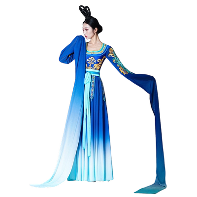 水袖舞蹈服古典舞一江清水舞蹈表演服卜卦舞蹈服敦煌演出服装女