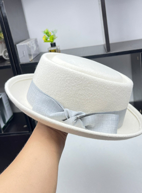小礼帽逛街轻奢女士冬季小沿羊毛
