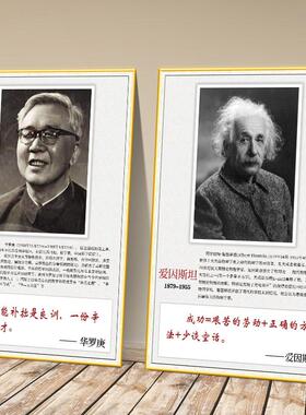 科学家挂画学校教室海报励志名人名言画像爱因斯坦牛顿墙壁装饰画