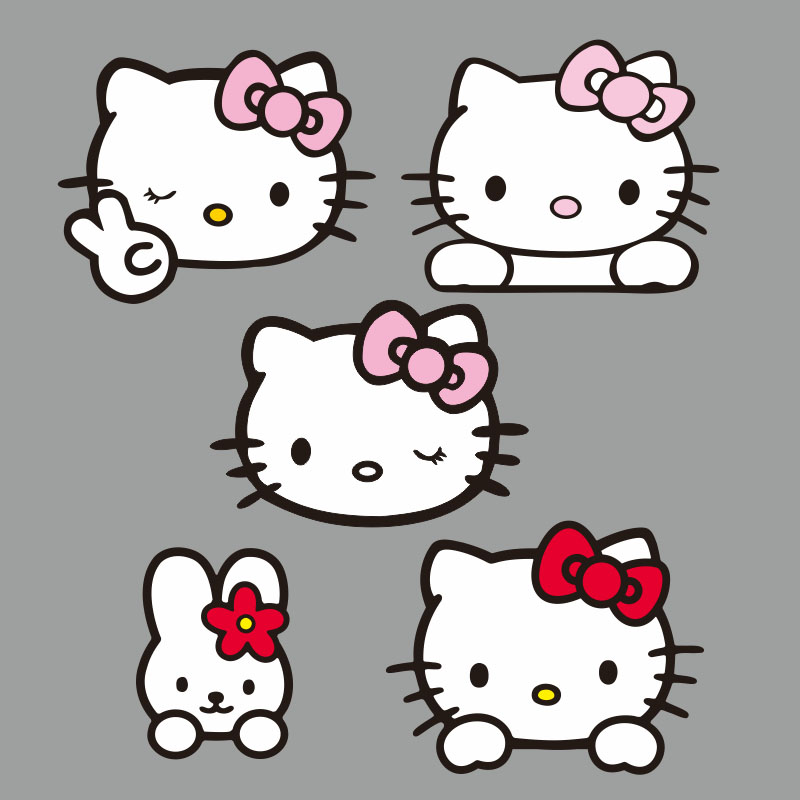 个性卡通hellokitty汽车贴纸KT车贴遮挡划痕贴伤痕贴电动车摩托车