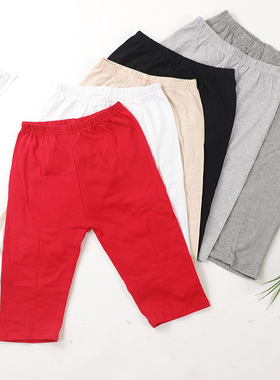 女夏薄款棉质五分裤红色打底裤防卷边防磨腿大码舞蹈防走光中高腰