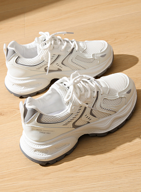 正品女鞋老爹鞋女款2025新款爆款秋季厚底增高百搭休闲运动鞋子女