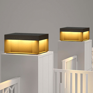 2025新款大门柱太阳能柱头灯别墅院墙门柱灯现代简约庭院装饰柱灯