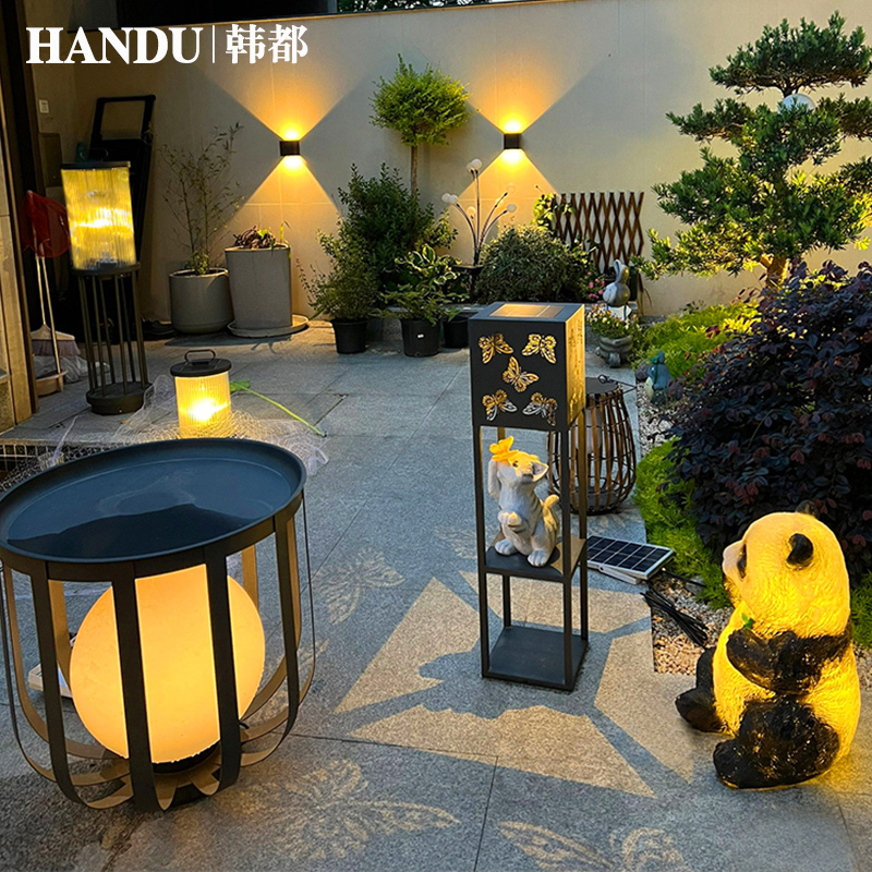 韩都天台小花园布置太阳能户外灯