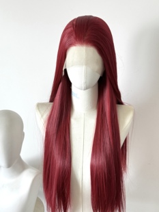 深红万用暗红色手钩毛胚前额大蕾丝假发整顶手织自然发际线燕云