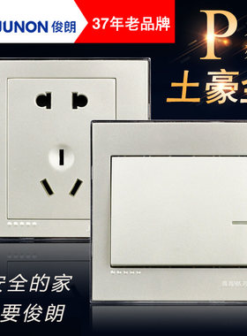 俊朗土豪金家用暗装电源面板