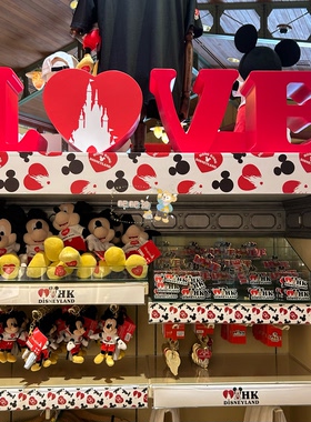 香港迪士尼love米奇爱心挂件米老鼠水杯钥匙扣毛绒玩偶帽子周边