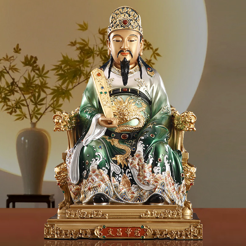 纯铜文昌帝君神像手工彩绘铜佛像