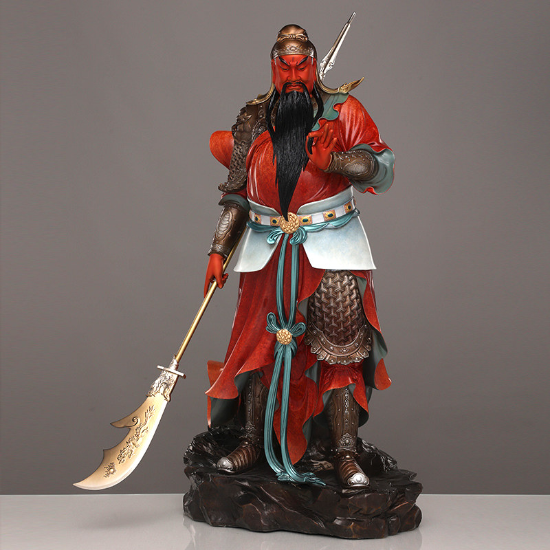 纯铜红衣武财神关公摆件客厅摆件