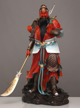 纯铜红衣武财神关公摆件客厅摆件