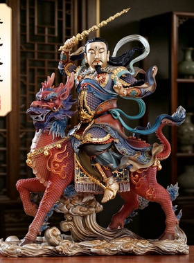 铜彩绘九天应元雷声普化天尊摆件