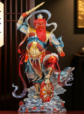纯铜珐琅彩王灵官神像火神像摆件