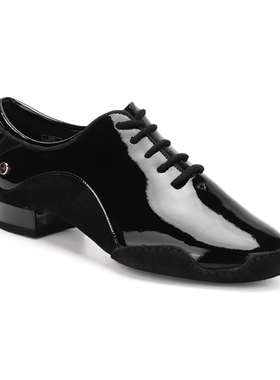 男摩登舞鞋adsmessfun系列F4020-12/包边防磨损两点底亮皮交际舞