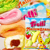 德国Trolli口力酸酸甜甜酸苹果爆浆棉花糖香蕉巧克力夹心草莓酸条