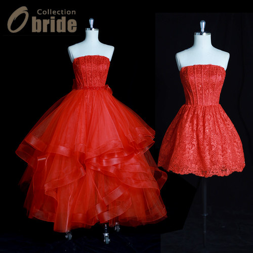 obride简约法式抹胸两穿婚纱礼服