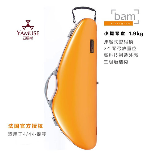 bam密码锁背带银色专业小提琴盒