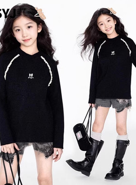 MSYJ 打底衫女童冬季2025新款半高领休闲加绒加厚长袖T恤保暖上衣