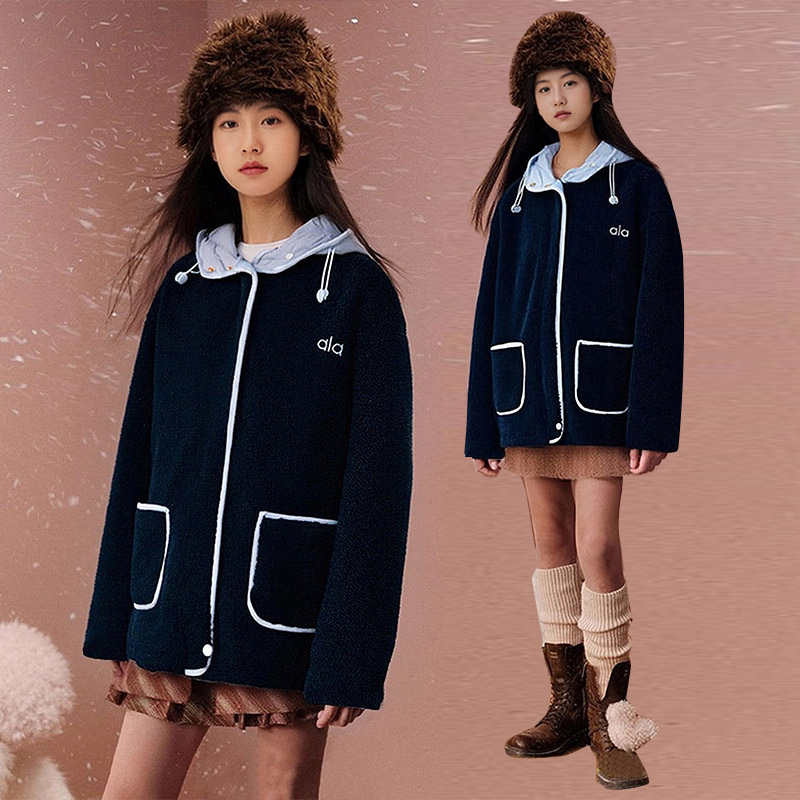 MSYJ 摇粒绒外套女童秋冬2025新款加厚休闲中大童连帽上衣