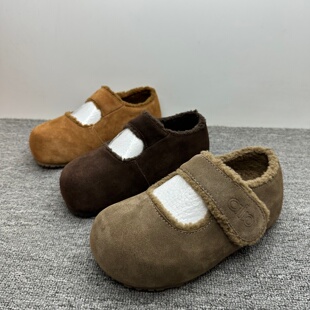 撤柜处理真皮加绒勃肯鞋女冬季新款内增高女鞋百搭复古牛皮女棉鞋