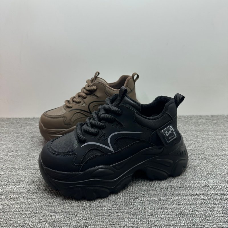 撤柜断码处理冬季新款真皮加绒老爹鞋女厚底时尚百搭轻便女棉鞋潮,女鞋,老爹鞋,淘宝优惠券,粉丝福利购,淘宝优惠卷