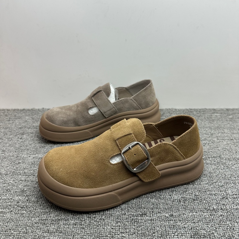 真皮复古勃肯鞋女新款一脚蹬