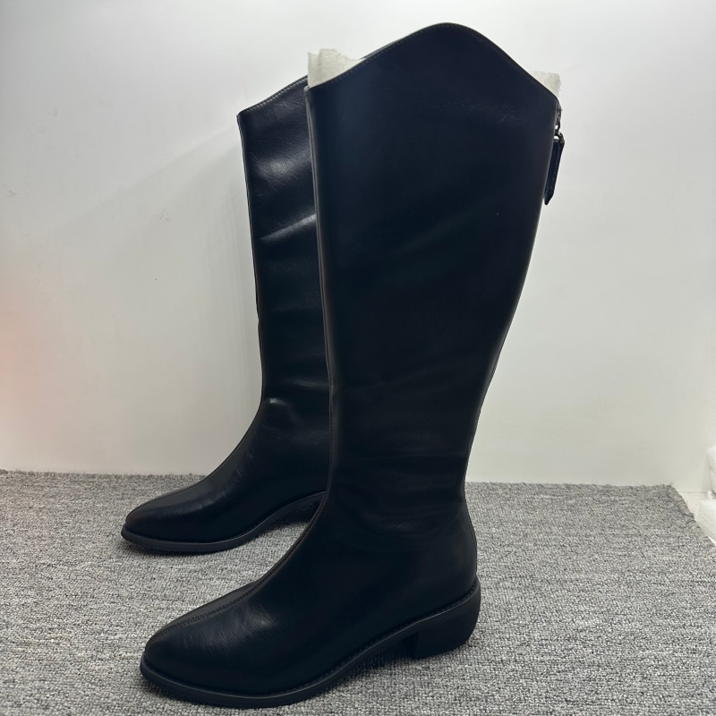 长筒西部靴女新款长靴骑士靴加绒