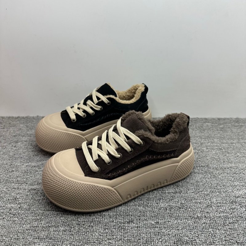 撤柜处理2025冬季新款真皮加绒女鞋磨砂皮保暖厚底复古休闲女棉鞋,女鞋,时尚休闲鞋,淘宝优惠券,粉丝福利购,淘宝优惠卷