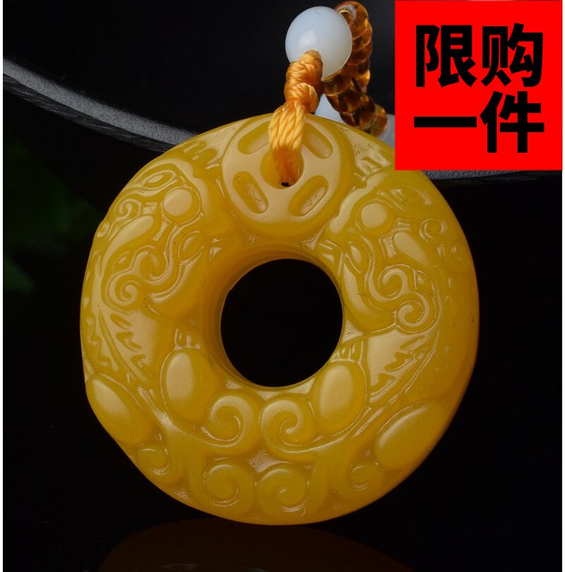 黄龙玉双貔貅玉坠招财项链坠挂件