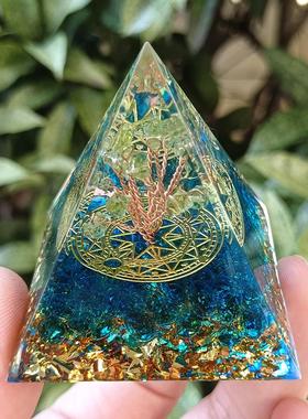 树脂室内橄榄水晶树桌面摆件