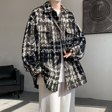 CT35宽松美拉德粗线呢料外套男学生港味夹克P6888，男装夹克，电商A066